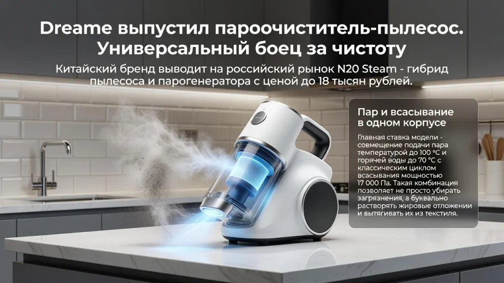 Dreame выпустил пароочиститель-пылесос. Универсальный боец за чистоту
